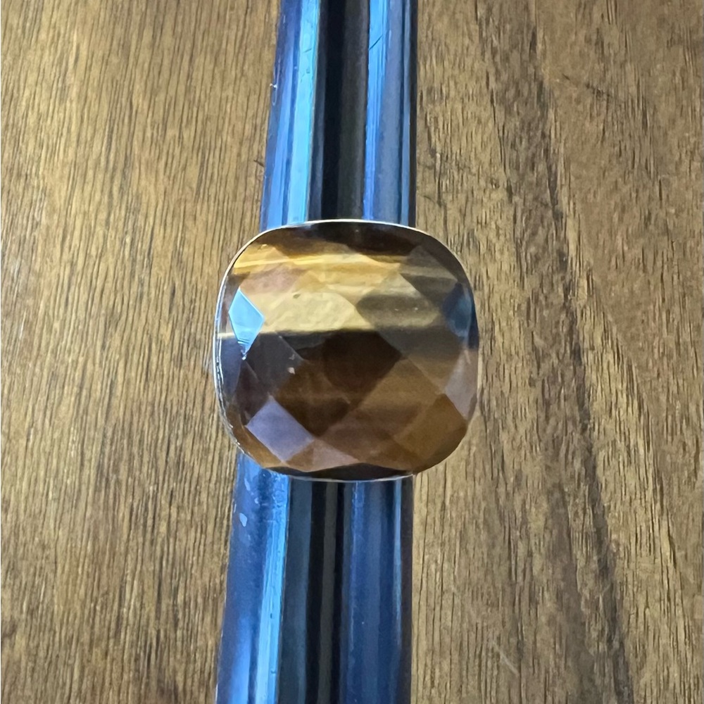 Faceted Tiger Eye Gemstone Statement Ring - image 2